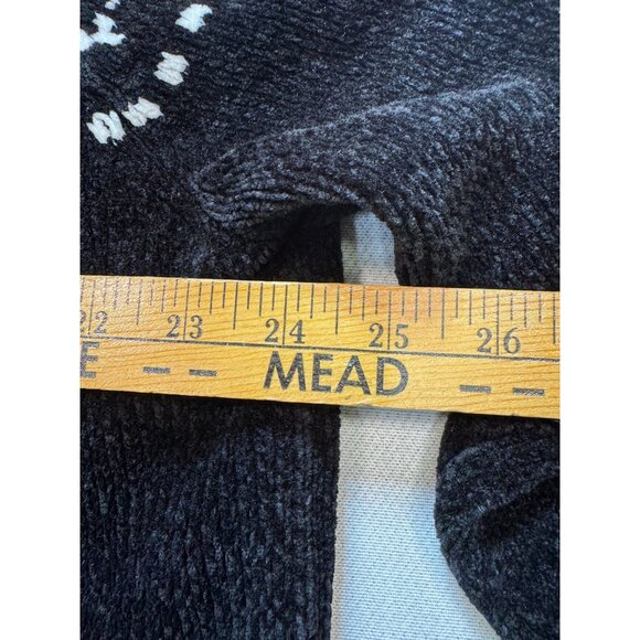 Alfred Dunner Women Zip Up Fair Isle Chenille Cardigan Sweater Sz XL Black White - Picture 7 of 10